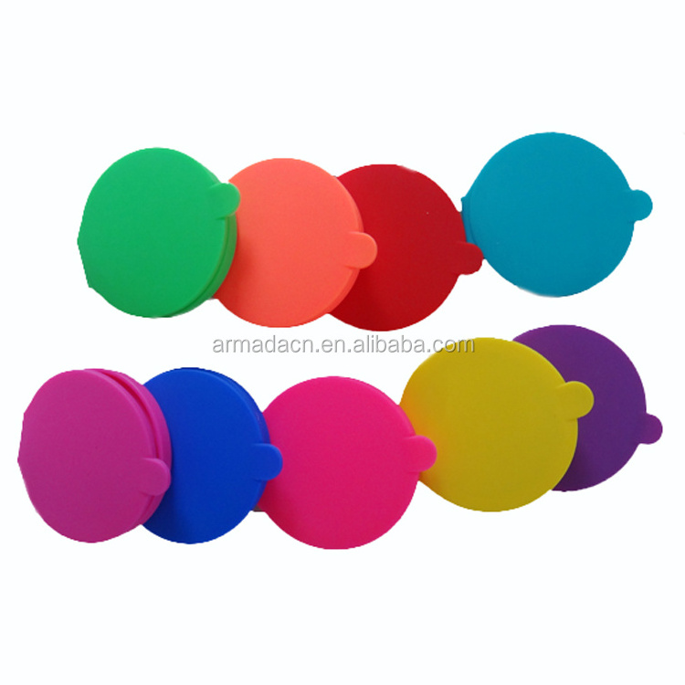 Round Silicone Double Sided Foldable Compact  Makeup Silicone Pocket Mirror