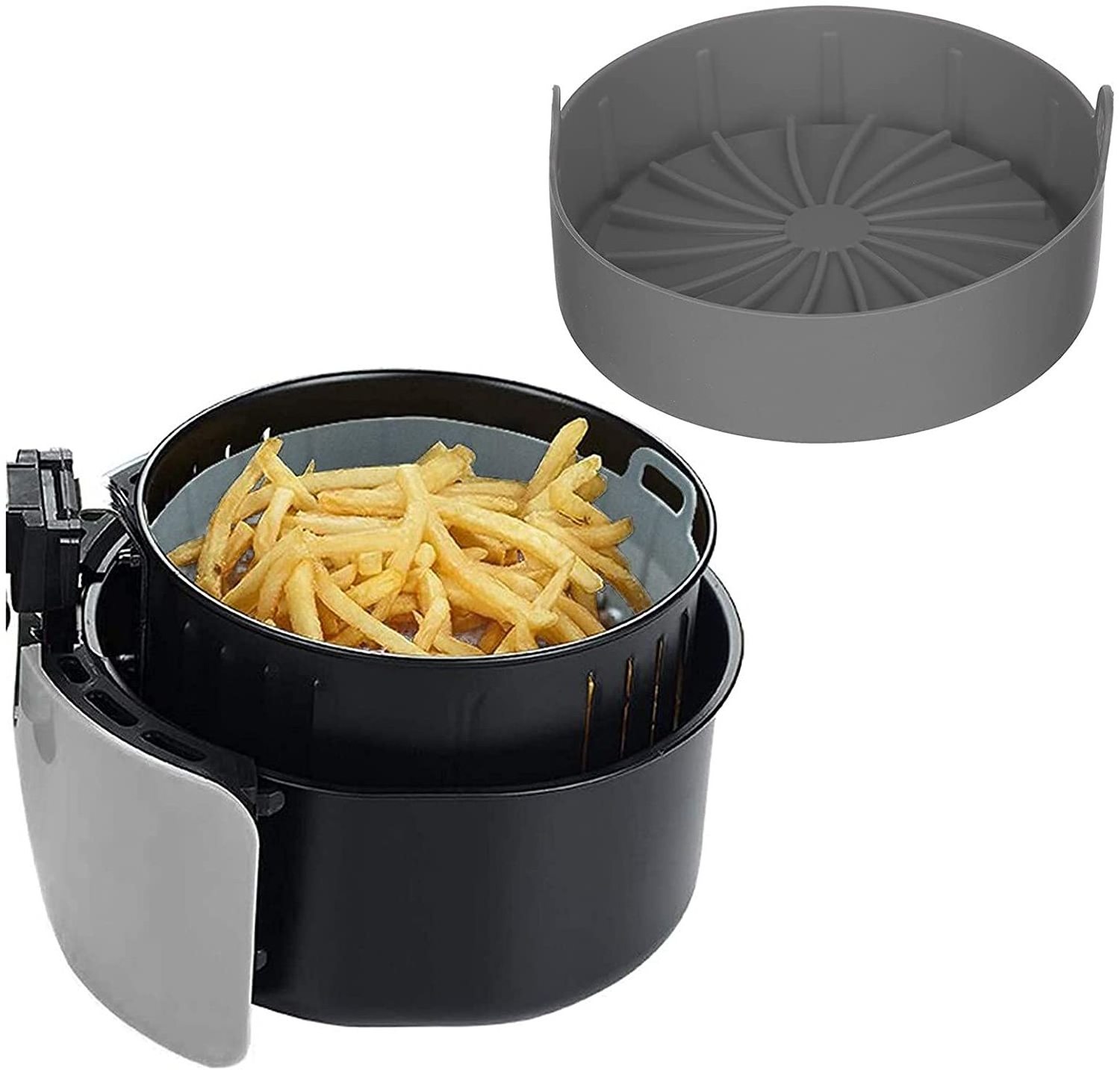 Heat Resistant Silicone Air Fryer Pot,Replacement Air Fryer Liner,Kitchen Oven Accessories