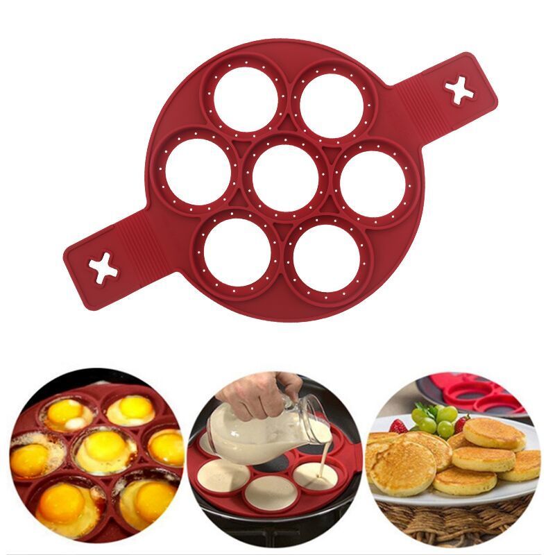 Durable Silicone Breakfast Pancake Mold Nonstick Round Shaped Silicone Fried Egg Mold For Kitchen DIY Baking Tools