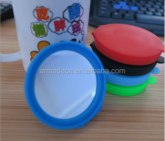 Round Silicone Double Sided Foldable Compact  Makeup Silicone Pocket Mirror