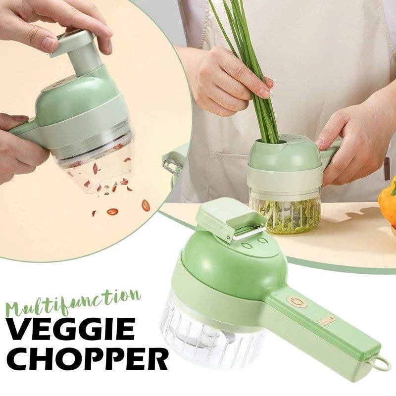 2024 Portable Electric Vegetable Cutter Set Multifunction Vegetable Chopper Handheld Electric Vegetable Cutter Electric 4 in 1