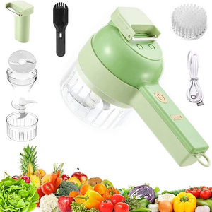 2024 Portable Electric Vegetable Cutter Set Multifunction Vegetable Chopper Electric 4 In 1 Handheld Electric Vegetable Cutter