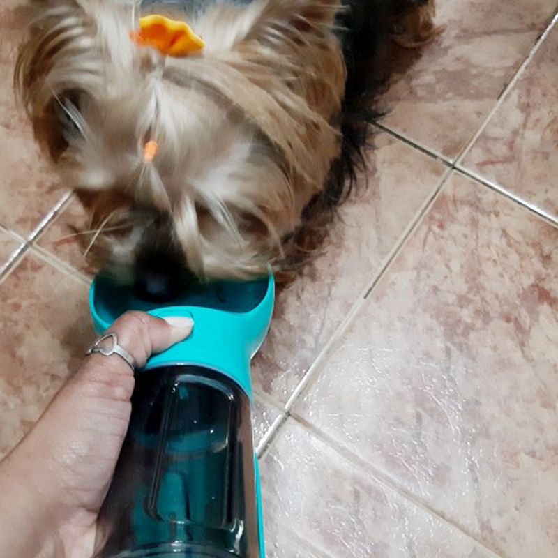 New 4 in 1 Portable Outdoor Travel Pet Dog Drinking Water Bottle Bowl with 300ML Water Tank