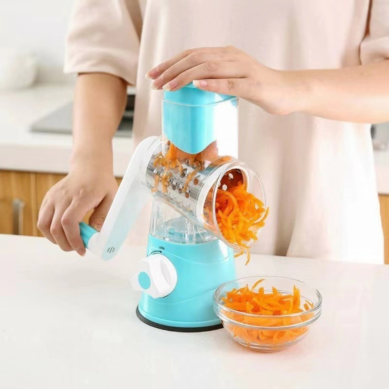 2024 Multifunctional Vegetable Cutter Durable Vegetable Chopper Rotating Grater Kitchen Tools 3 In 1Manual Rotary Cheese Grater