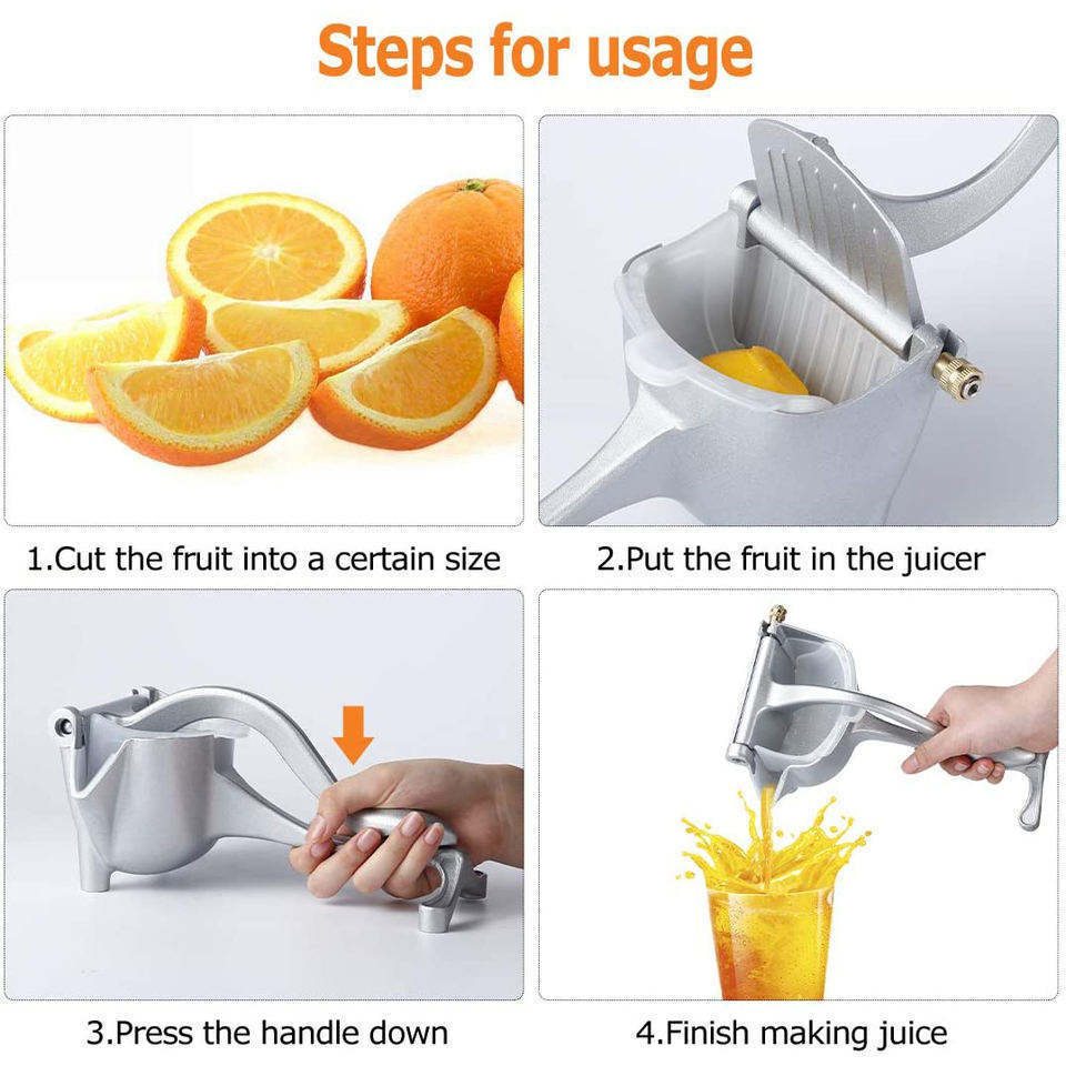 Premium Small Manual Portable Big Mouth Citrus Juicers Multi Functional Stainless Steel Handheld Orange Extractor Citrus Juicer