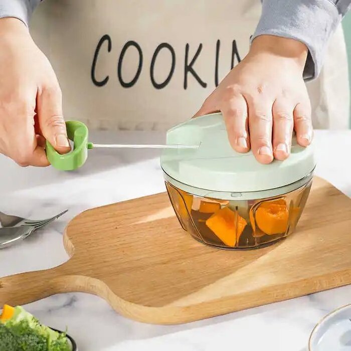 2023 Kitchen Accessories Mini Manual Vegetable Fruit Garlic Blender Garlic Cutter Ginger Onion Meat Shredder Hand Pull Chopper