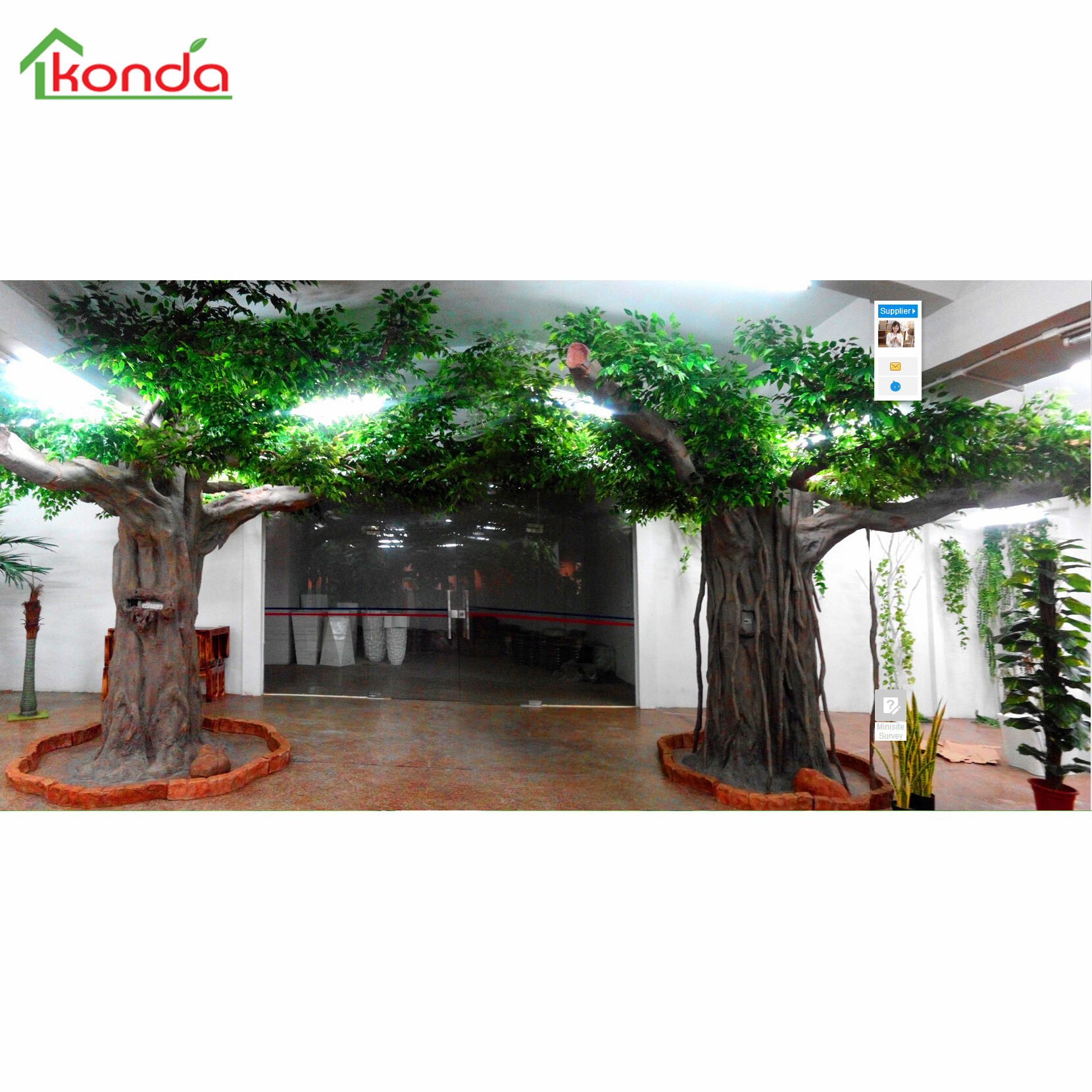 OEM Outdoor Landscape Large Decorative Tree Plastic Fiberglass Trunk Artificial Big Banyan Tree