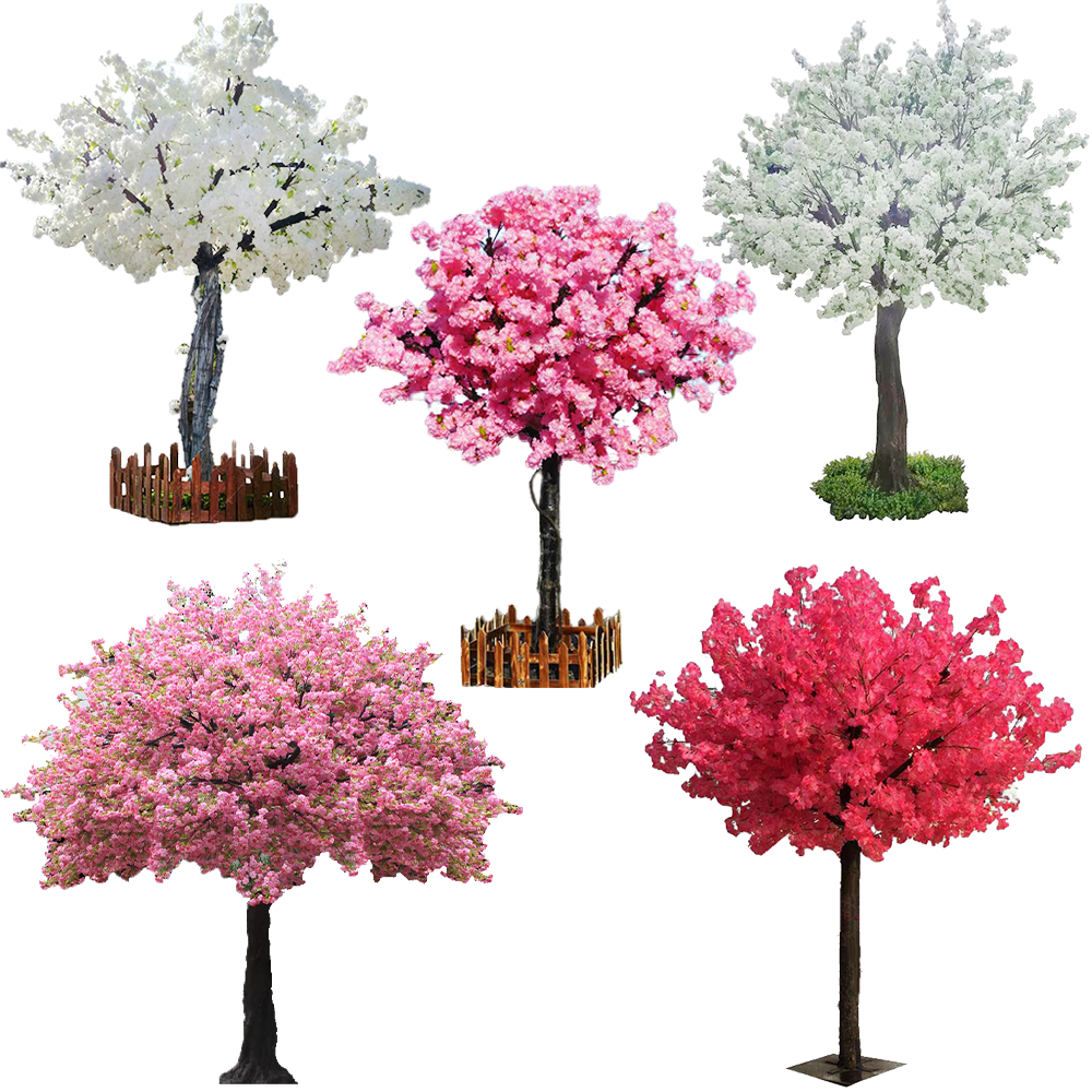 Artificial White Cherry Blossom Tree Artificial Wedding Decoration Centerpiece Outdoor Lighted Large Fake Cherry Blossom Trees