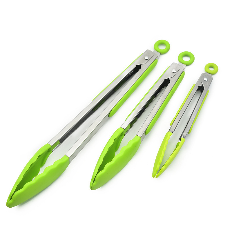 Kitchen Tongs Non-slip Cooking Clip BBQ Salad Tools Grill Kitchen Tool Silicone 7/9/12 Inch Utensils Food Tong Stainless Steel