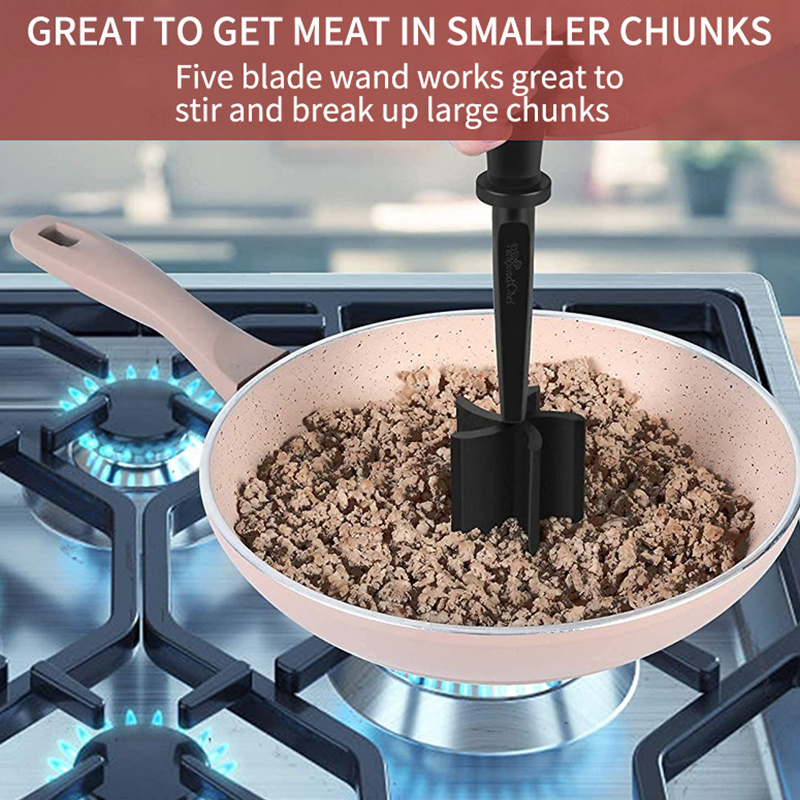 Premium Heat Resistant 5 Blade Hamburger Meat Chopper,Meat Beaf Potato Masher Tools For Chitchen