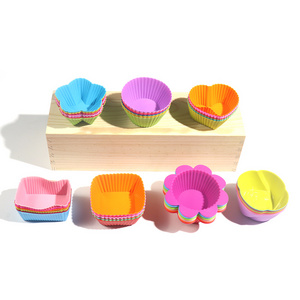 Wholesale Heat Resistant Cake Mold Non-stick Muffin Baking Cup Silicone Reusable Cake Mold Cupcake Liners