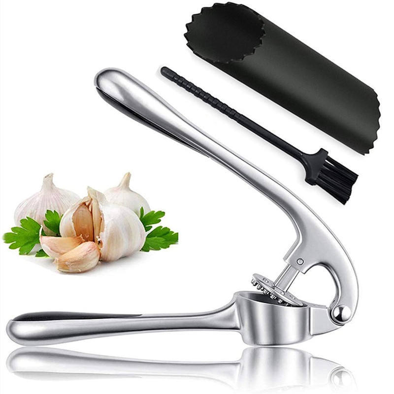 New Kitchen Accessories Manual Garlic Press Zinc Alloy Garlic Crusher Handheld Squeezer Masher Household Kitchen Garlic