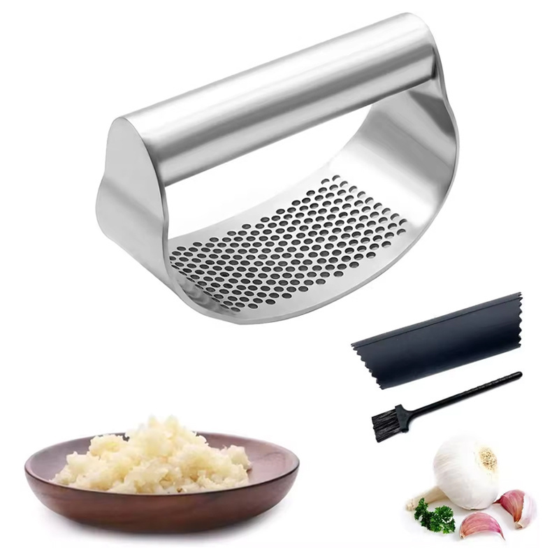 New High Quality And Durable Manual Stainless Steel Garlic Press Stainless Steel Ginger Crusher For Garlic Press For Kitchen