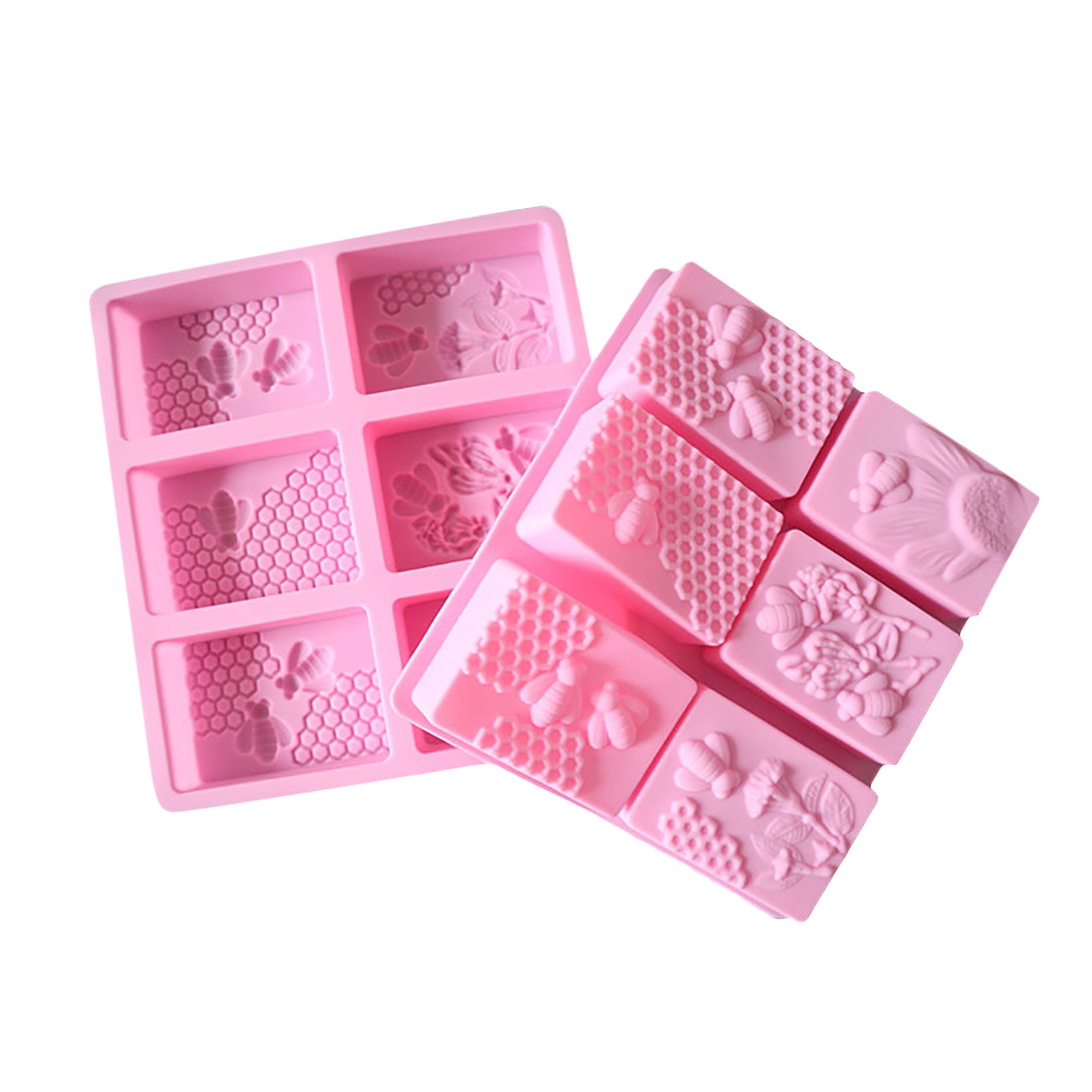 New Food Grade Silicone 3D Soap Mold With 6-Cavity Square Shape  Handmade Soap Maker Fondant Cupcake Muffin Candle Baking Tray