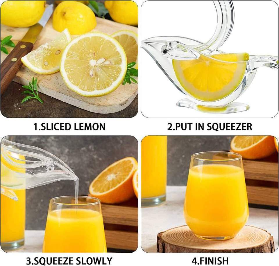 Portable Elegance Acrylic Lemon Squeezer Durable Glass Bird Shaped Lemon Squeezer Manual Clear Lemon Squeezer