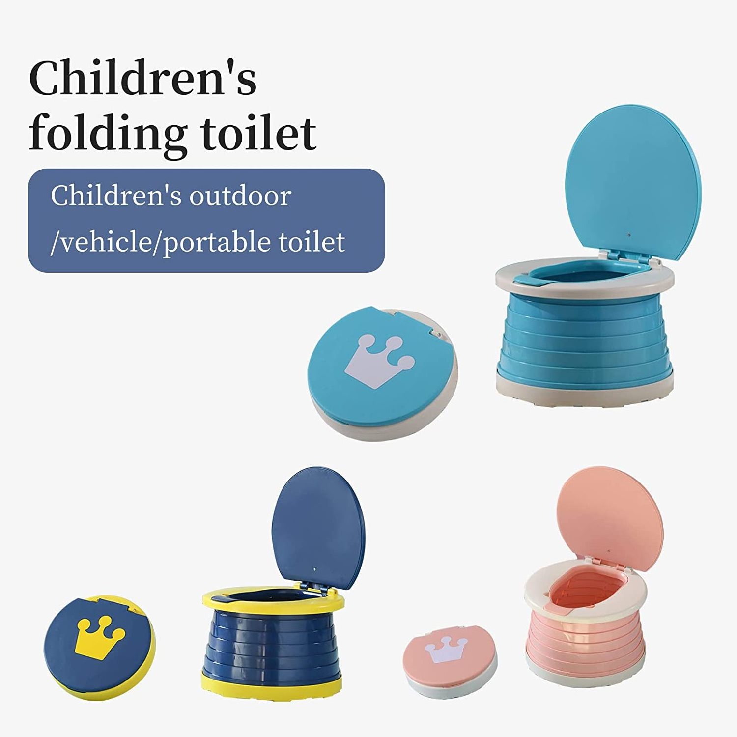 New Design Foldable Kids Toilet Travel Round Foldable Baby Toilets Potty Training Foldable Toilet For Children Baby