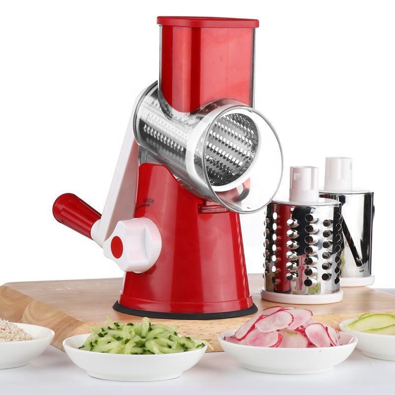 3 In 1Round Manual Rotary Cheese Grater Durable Kitchen Tools Vegetable Cutter Food Vegetable Chopper Manual Rotating Grater