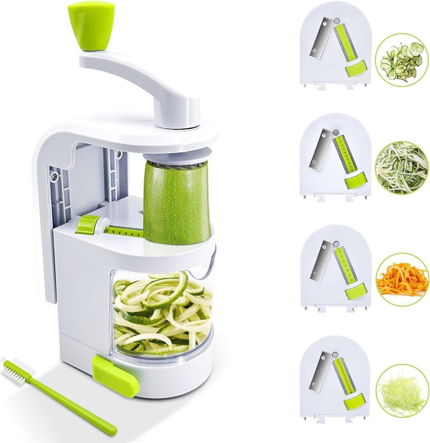 2024 New Product Multifunction 4 Blades Spiralizer Multi Kitchen Grater Foldable Vegetable Spiral Slicer For Kitchen Tools