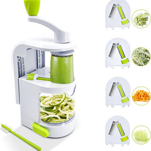 2024 New Product Multifunction 4 Blades Spiralizer Multi Kitchen Grater Foldable Vegetable Spiral Slicer For Kitchen Tools