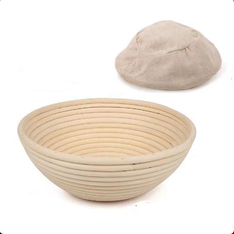 Round Natural Rattan Customized Bread Proofing Basket Set Bread Proofing Baskets with Bread Lame Dough Scraper