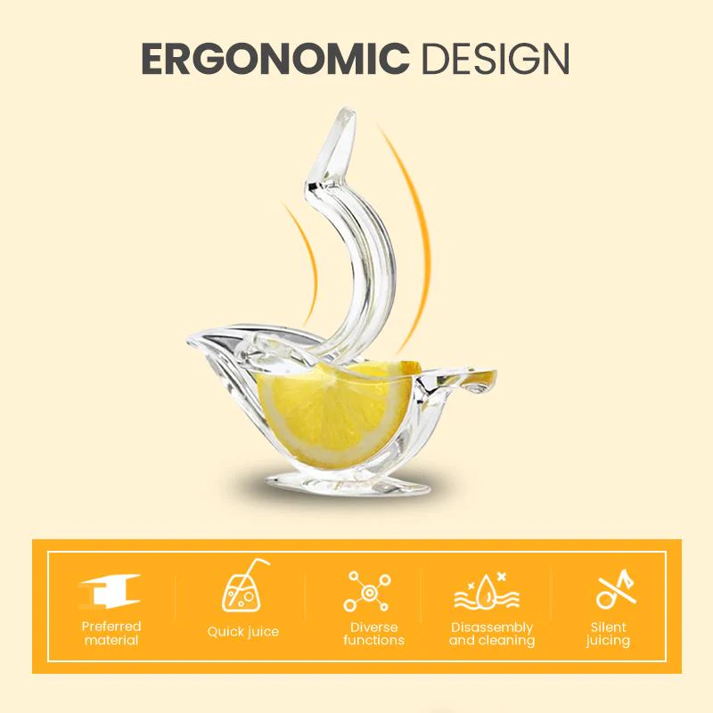 2023 Lemon Juice Squeezer Manual Juicer Press Portable Lemon Squeezer Kitchen Tools Bird Shaped Glass Lemon Squeezer Of Cristal