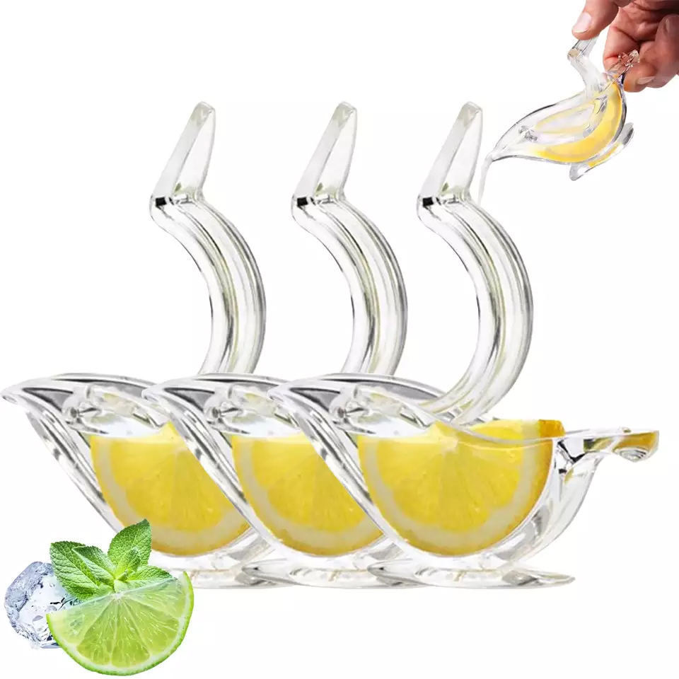 Mini Manual Bird Shaped Lemon Squeezer Juicer Acrylic Crystal Bird Lemon Press Squeezer Portable Cute Transparent Lemon Squeezer