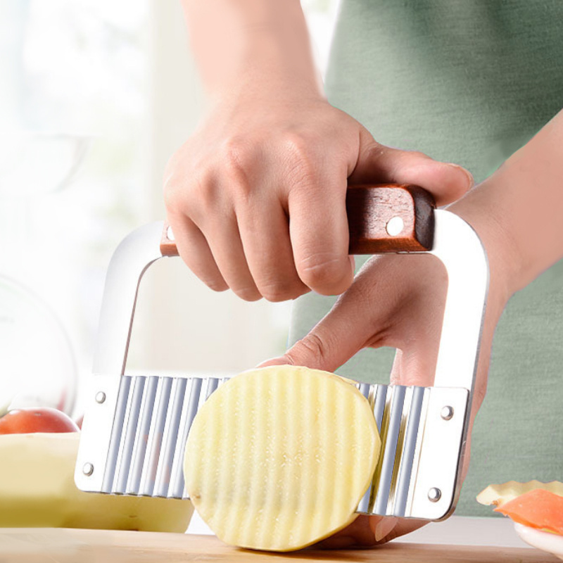 New Design Stainless Steel Handheld Wave Knife Serrated Blade Chopper Carrot Potato Slicer Vegetable Tools