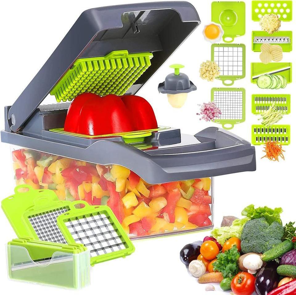 New Products Kitchen Tools Onion Potato Fruit Vegetable Chopper 12 In 1 Multifunctional Manual Vegetable Chopper Slicer Cutter