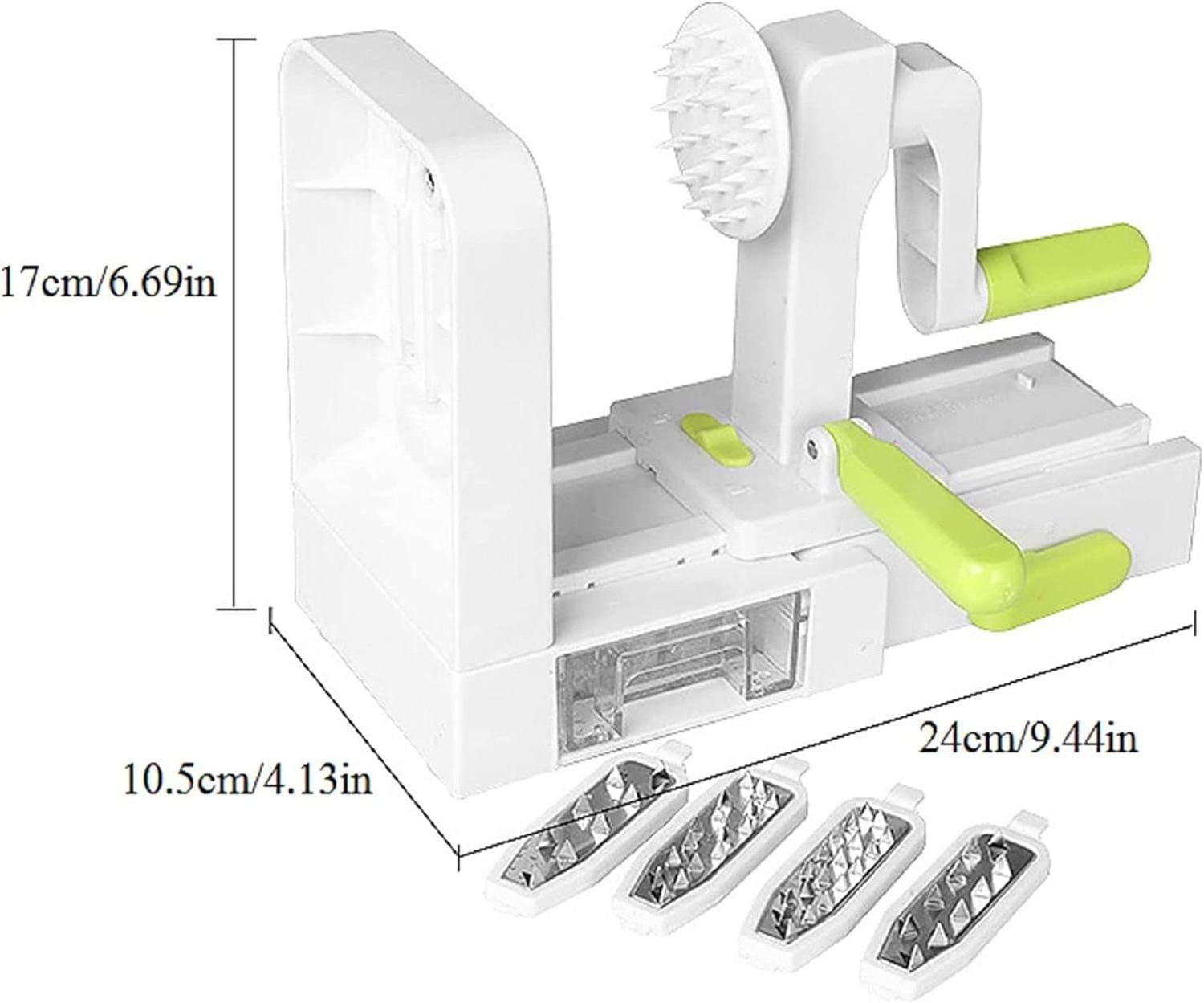 2024 New Product Multifunction 4 Blades Spiralizer Multi Kitchen Grater Foldable Vegetable Spiral Slicer For Kitchen Tools