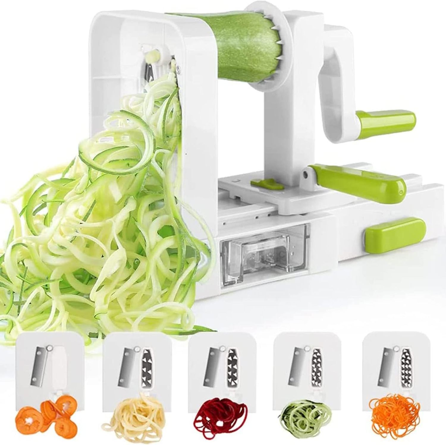 2024 New Product Multifunction 4 Blades Spiralizer Multi Kitchen Grater Foldable Vegetable Spiral Slicer For Kitchen Tools