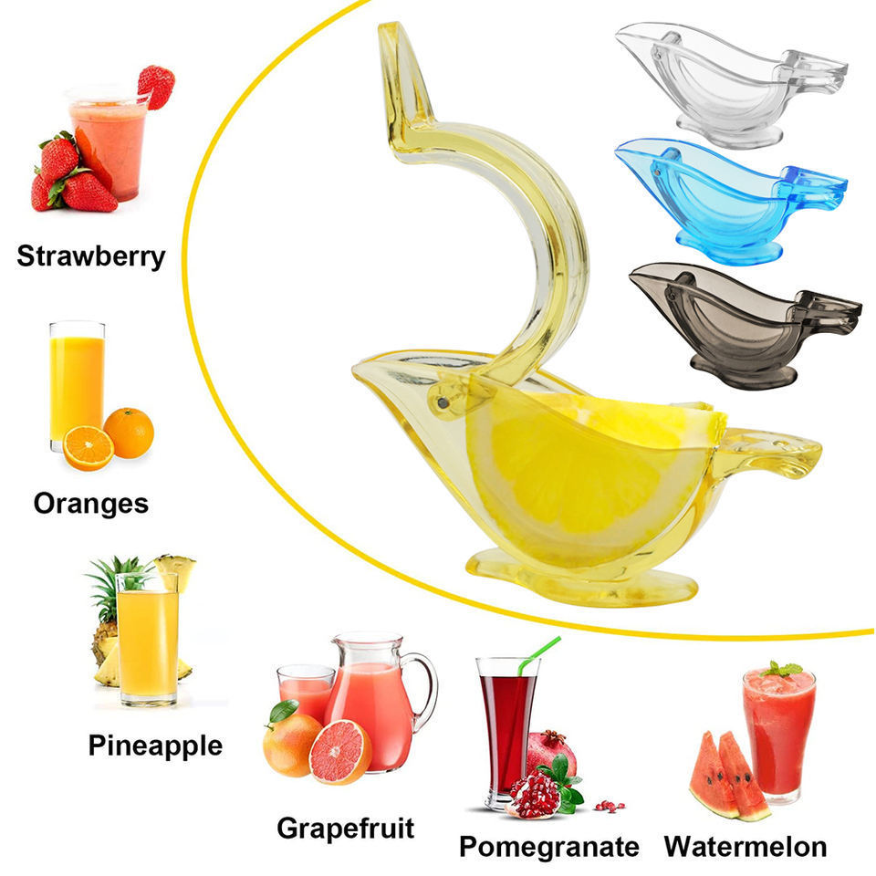 2023 Lemon Juice Squeezer Manual Juicer Press Portable Lemon Squeezer Kitchen Tools Bird Shaped Glass Lemon Squeezer Of Cristal