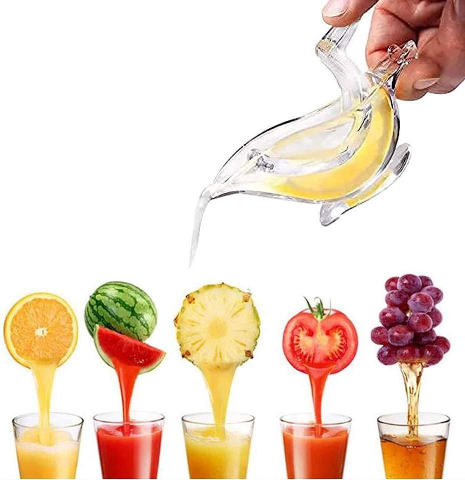 Mini Manual Bird Shaped Lemon Squeezer Juicer Acrylic Crystal Bird Lemon Press Squeezer Portable Cute Transparent Lemon Squeezer