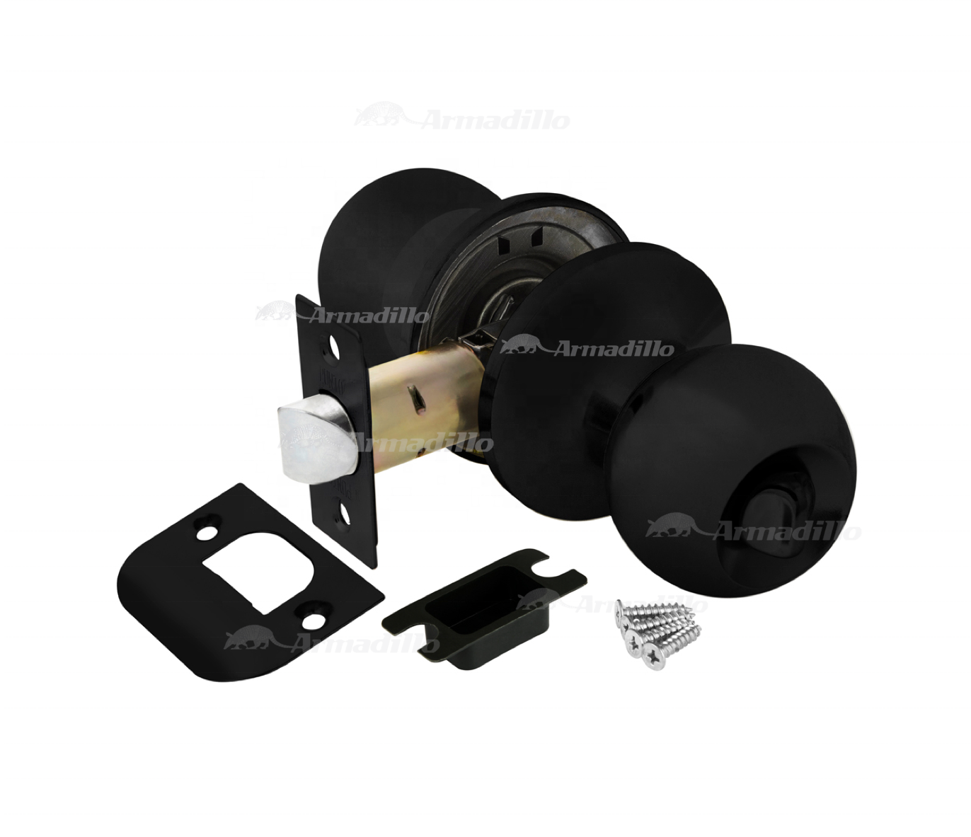 Black Round door knob lock bathroom door knob