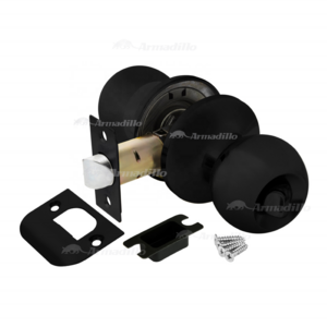 Black Round door knob lock bathroom door knob