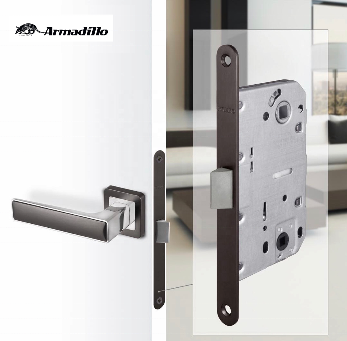 Interior Door Satin Nickel Plastic Bathroom Latch Lock