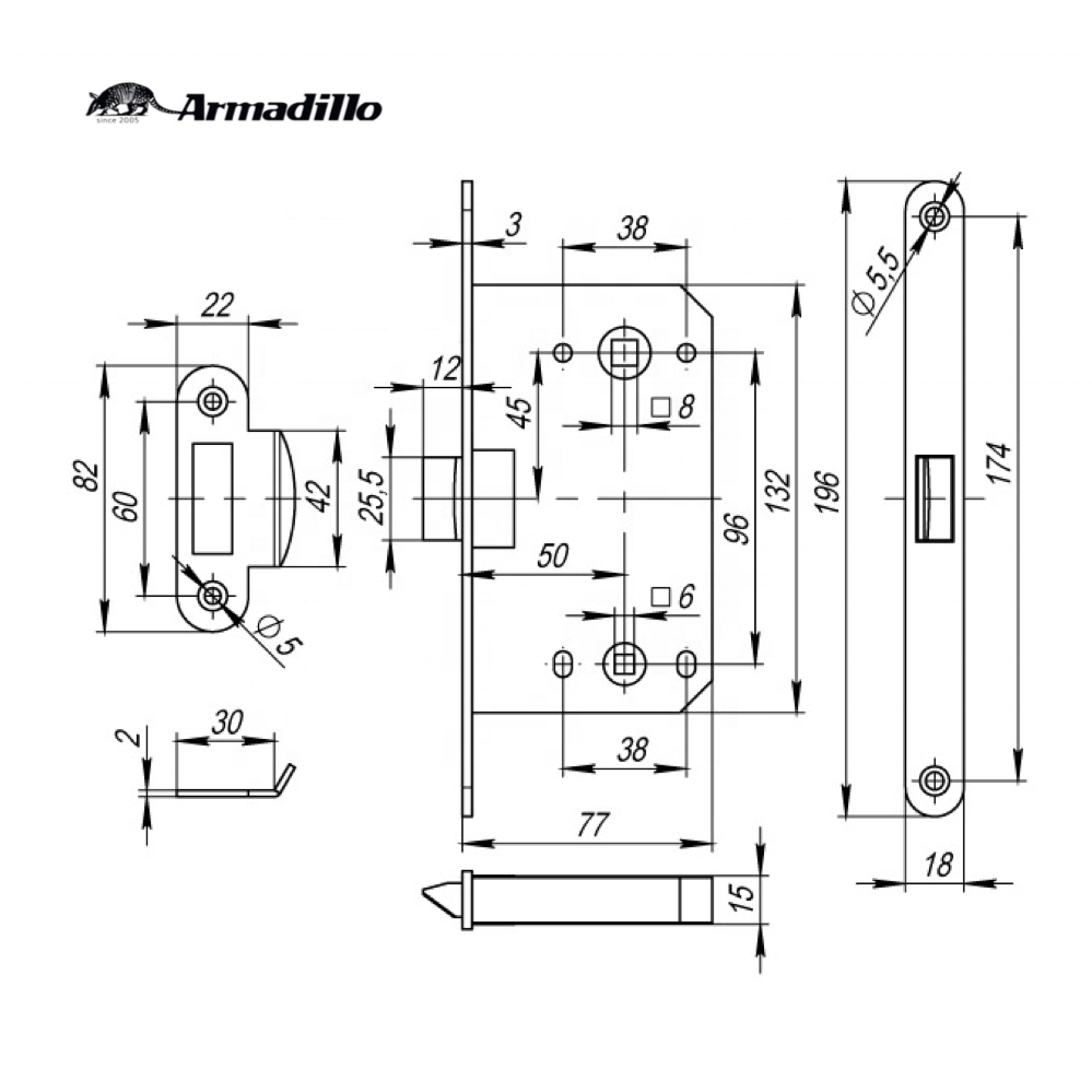 Hot Selling Interior door Bronze Plastic Bathroom Door Lock Latch