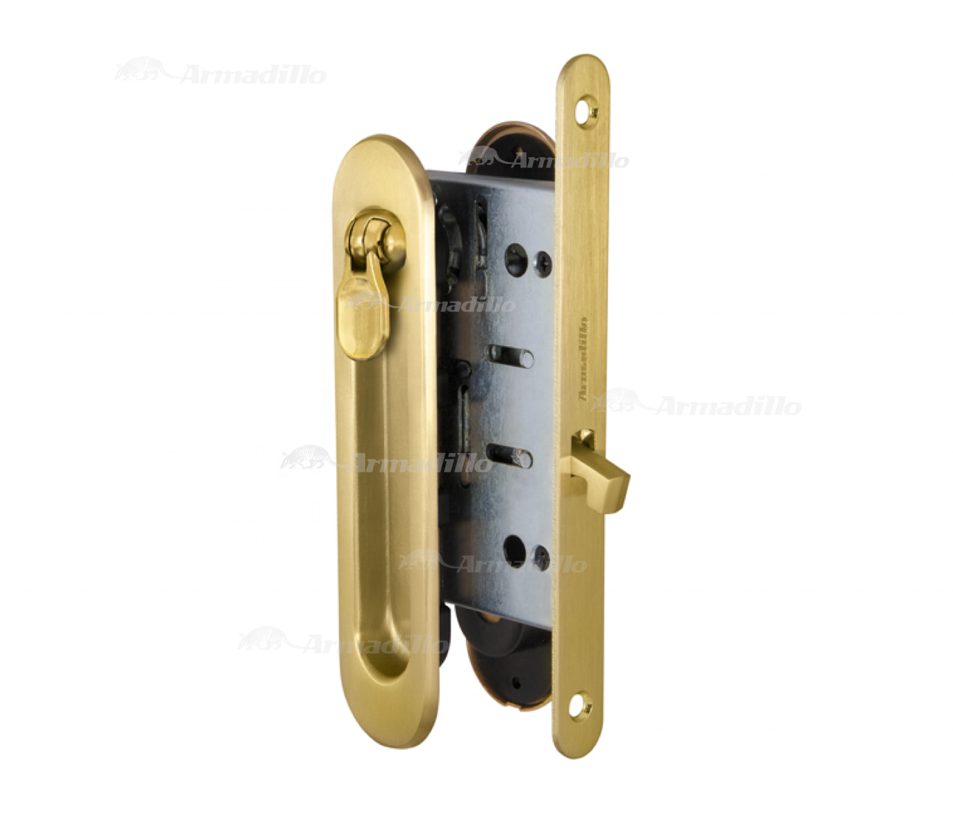 OEM Zinc Alloy Satin Gold Keyless Sliding Door Handle Lock