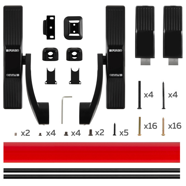 Handle push bar 1700 C with rods for double-leaf doors