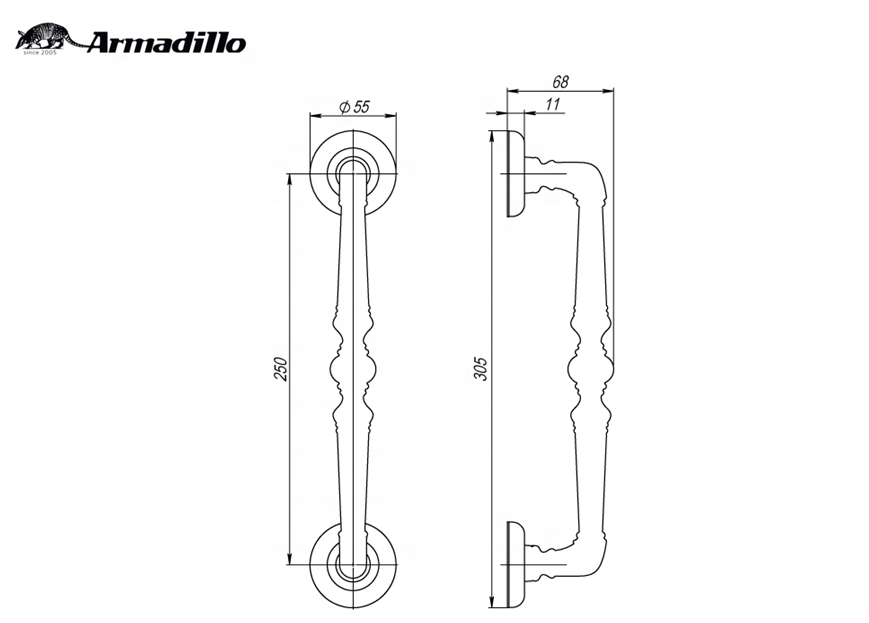 European Design Wood Door Bronze Pull Door Handles