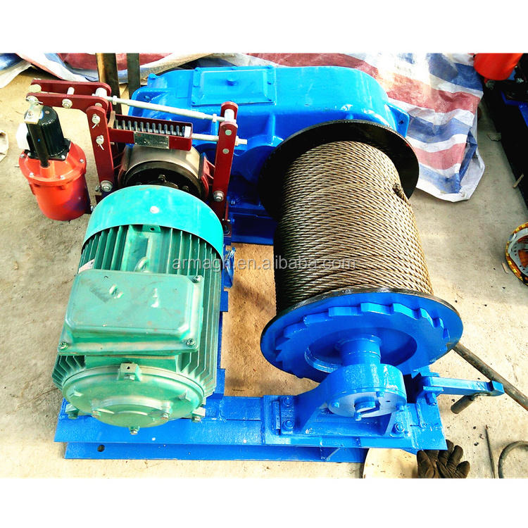 electric winch for pulling flat barge