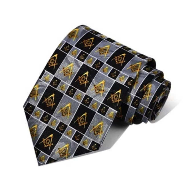 Wholesale Masonic Regalia Ties Printed Custom Fashion OEM Color Design G Square Logo silk Men Masonic Ties