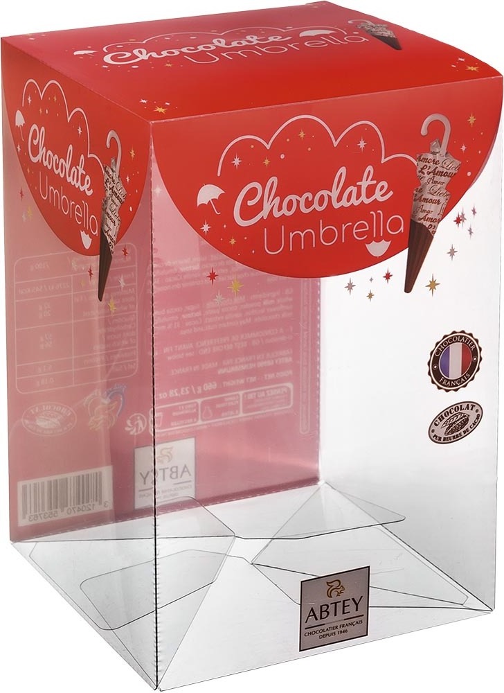 Chocolate packaging Box Printed Foldable Plastic Customized Gift Custom PET Packaging Recyclable Cookies box Umbrella chocolate