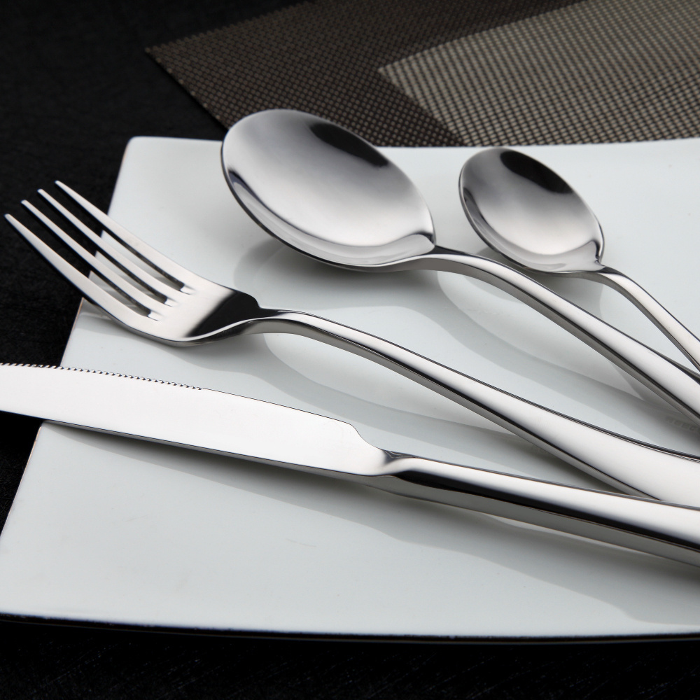 Silverware Cutlery Set 4pcs Stainless Steel 18/10 Dinnerware Knife Fork Spoon Mirror Polished Restaurant Tableware Flatware