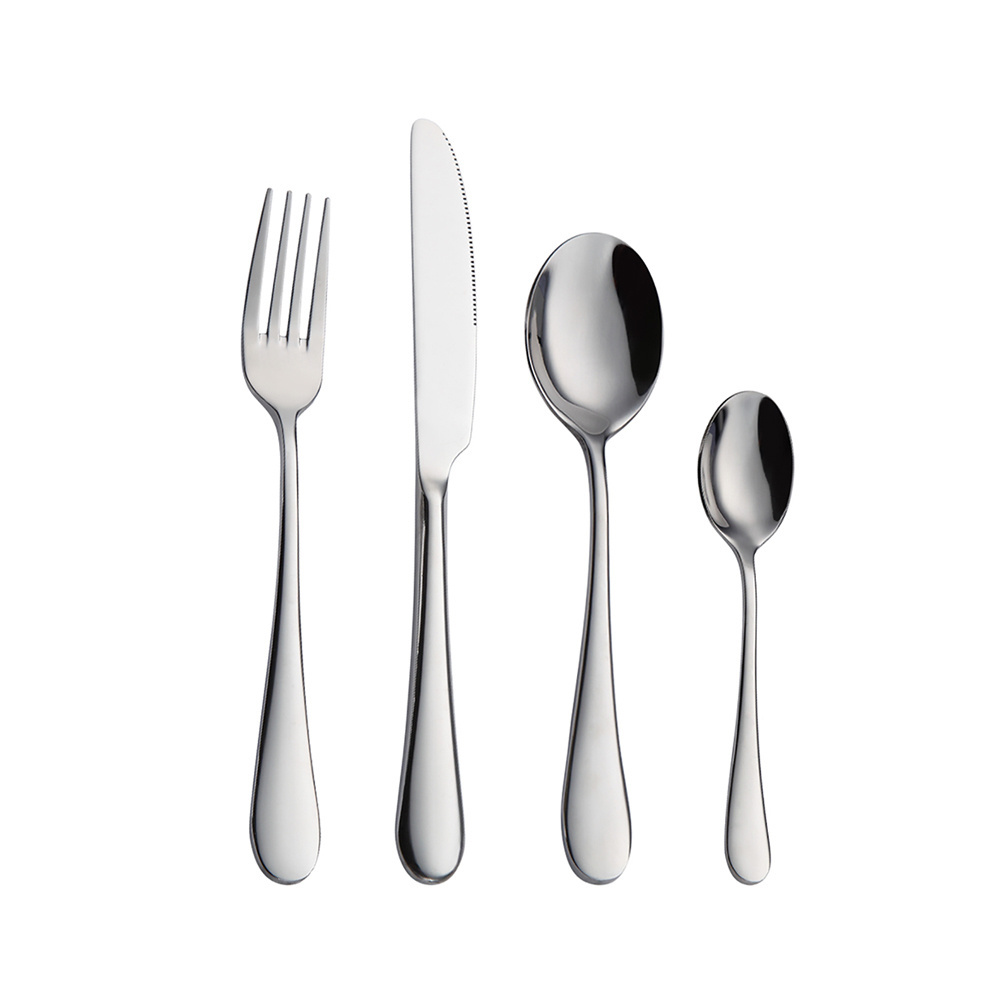 Silverware Cutlery Set 4pcs Stainless Steel 18/10 Dinnerware Knife Fork Spoon Mirror Polished Restaurant Tableware Flatware