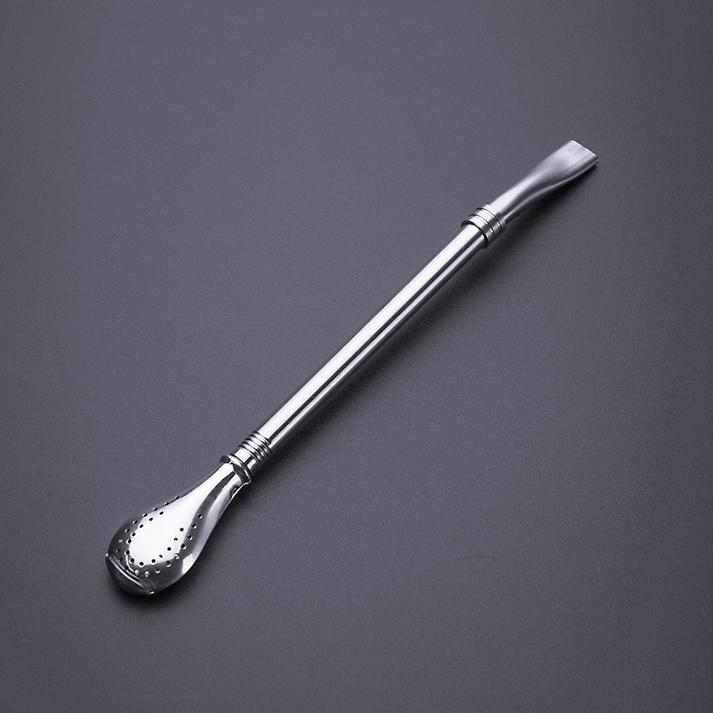 Food Grade Recyclable Metal Stainless Steel 304  Mate Tea Bombilla Drinking Straw Spoon