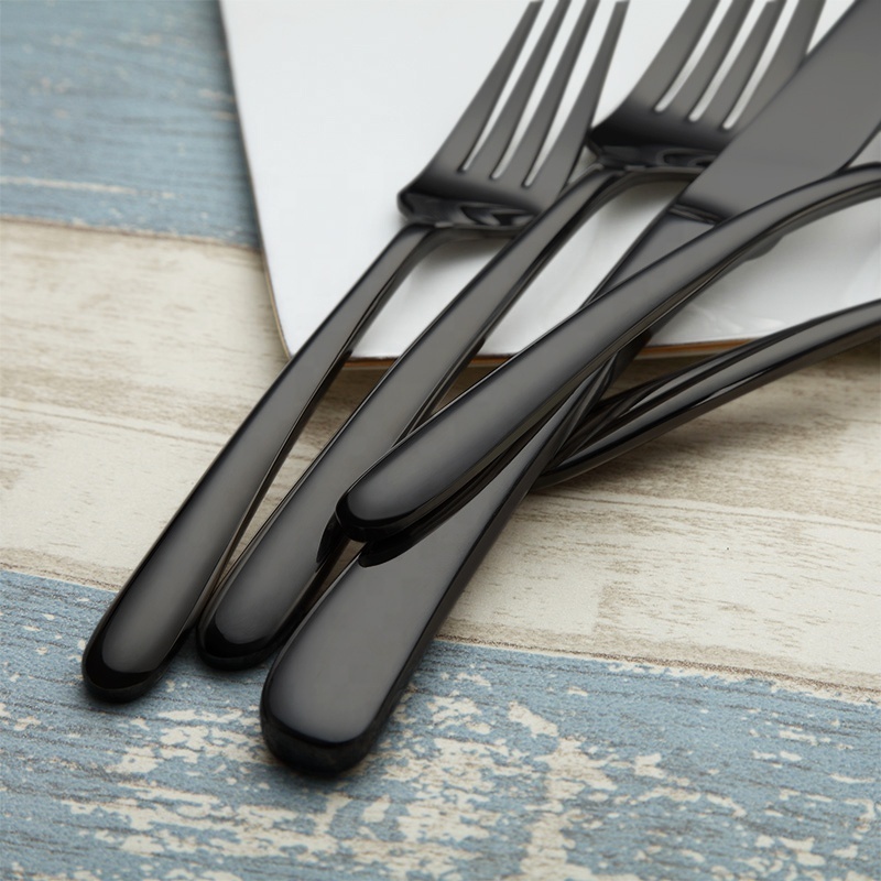 ARMHORSE restaurant and hotel brand titanium black cutlery set black dinnerware 18 10 stainless steel fork and knife