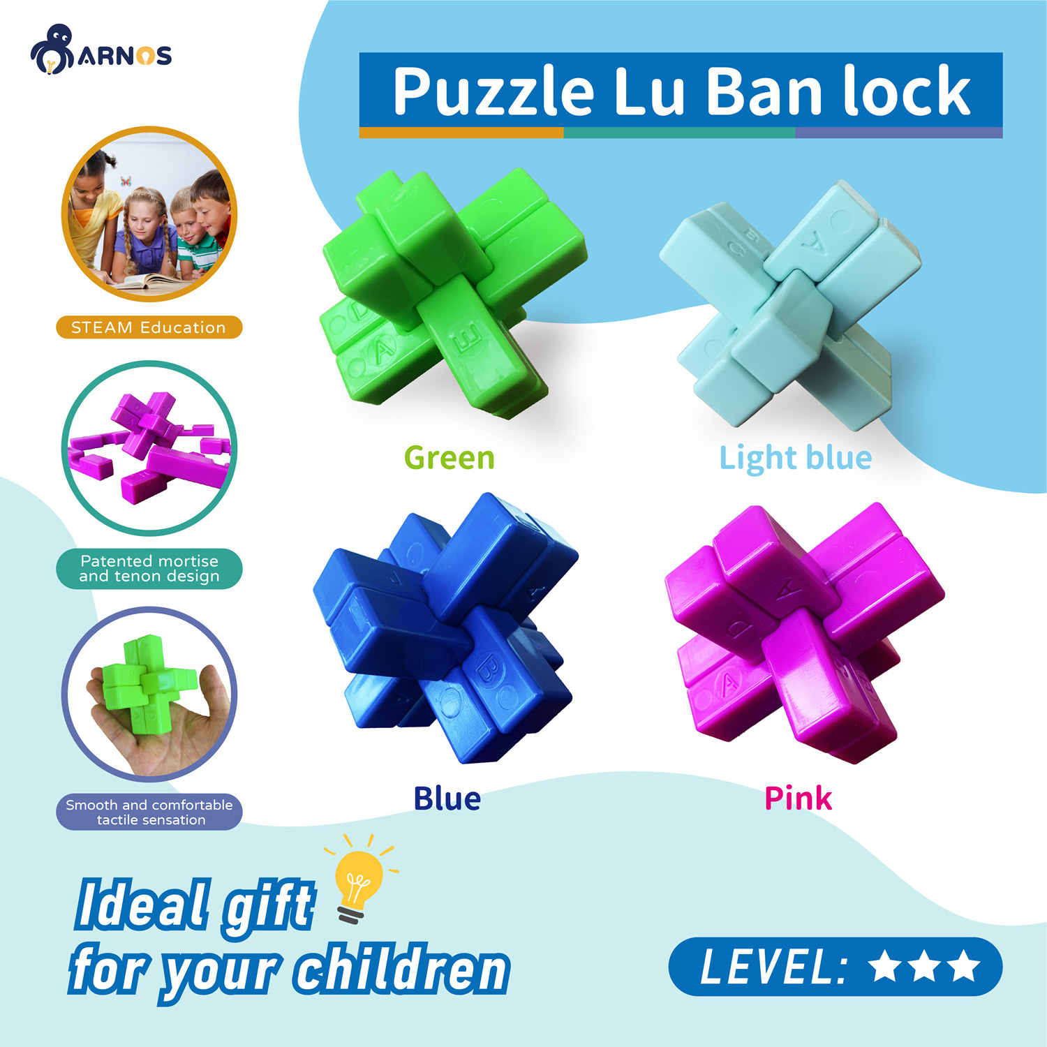 plastic block toy Luban lock