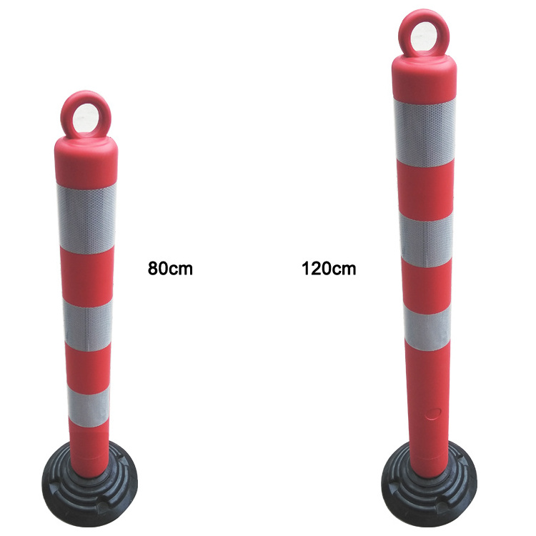 PE Flexible Plastic Traffic Road Delineator Lane Divider Warning Post With Heavy Rubber Base Sale