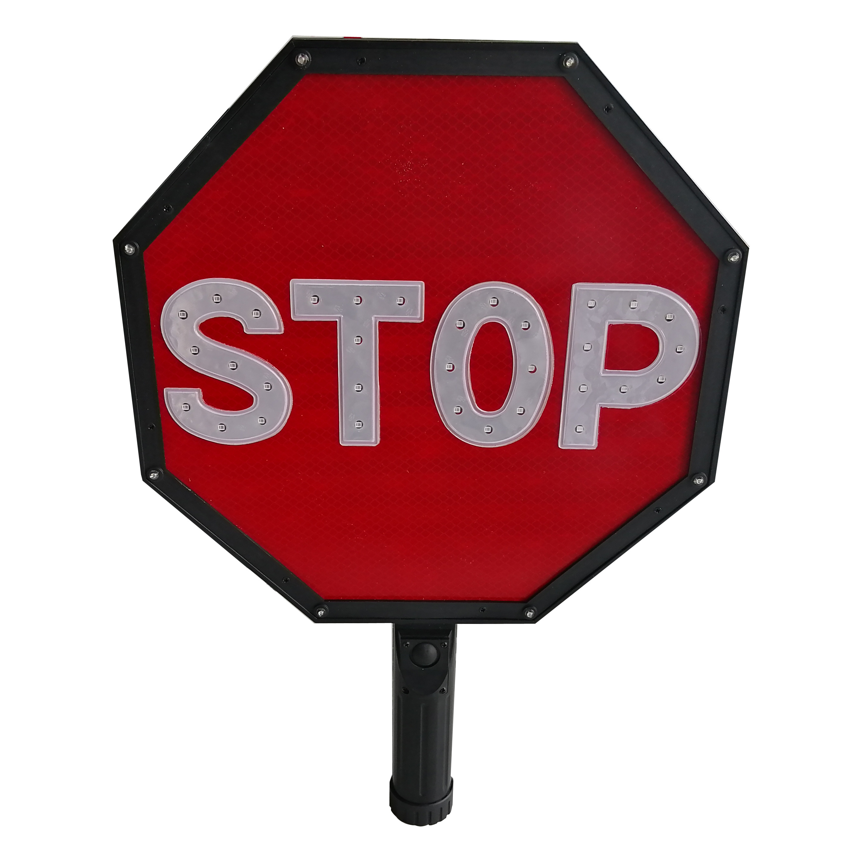 Plastic Safe-T-Paddle Traffic Safety Signs with stop Text on Red Base