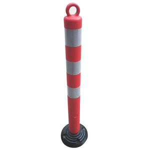 PE Flexible Plastic Traffic Road Delineator Lane Divider Warning Post With Heavy Rubber Base Sale